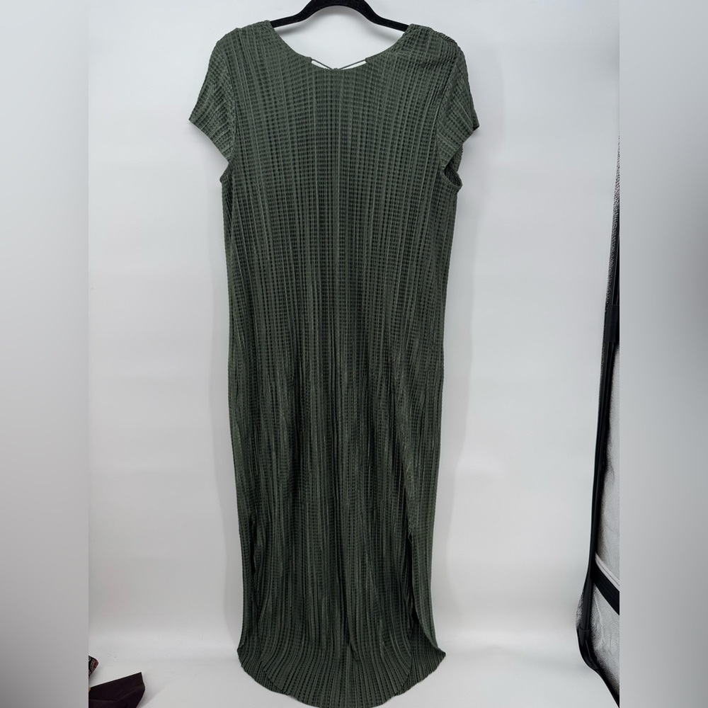 Sabina Musayev Anthropologie Textured Renaissance Green Maxi Dress Tie Closure - Picture 2 of 9